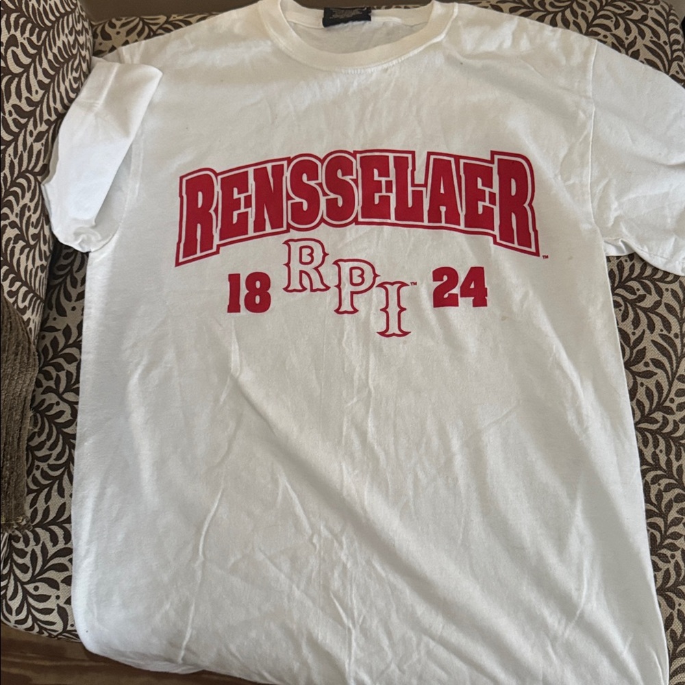 RPI White and Red Rensselaer Men's Tee
